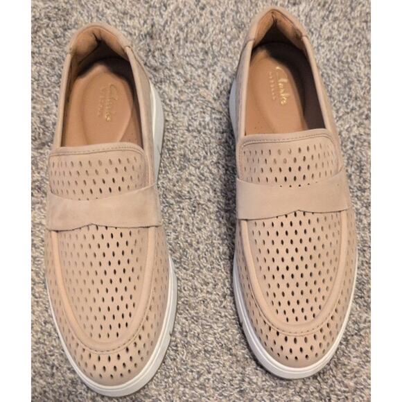 Clarks Artisan Loriinni Edge Leather Loafers Size 10 Sand - Picture 2 of 6